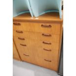 Five drawer William Lawrence teak chest of drawers. This lot is not available for in-house P&P.