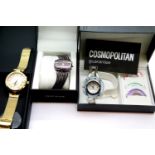 Three boxed ladies wristwatches Anne Klein, Kyboe and Cosmopolitan. P&P Group 1 (£14+VAT for the