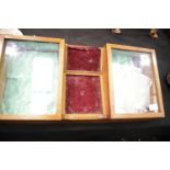Small double sided glass top compartment dealers display cabinet, L: 60 cm. This lot is not