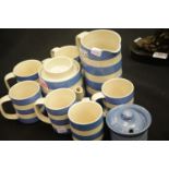 T G Green teapot, jugs and mugs. This lot is not available for in-house P&P.