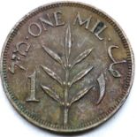 1942 - Bronze Palestine 1 Mil coin. P&P Group 1 (£14+VAT for the first lot and £1+VAT for subsequent