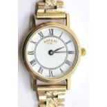 Rotary 9ct gold ladies wristwatch on a 9ct gold bracelet, total weight 20.1g. P&P Group 1 (£14+VAT