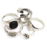 Five assorted sterling silver rings, various sizes. P&P Group 1 (£14+VAT for the first lot and £1+