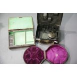 Antique portable grooming box, Elkington presentation case and a writing box, no contents. P&P Group