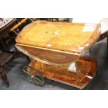 1960s Italian inlaid drinks trolley. This lot is not available for in-house P&P.