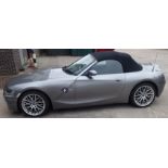 2005 BMW Z4 2.0 petrol convertible in grey, black leather interior. Registration MJ55 GAL. MOT until