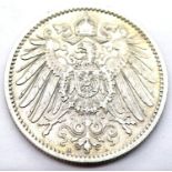 1903 - Silver German 1 Mark coin - Berlin mint. P&P Group 1 (£14+VAT for the first lot and £1+VAT