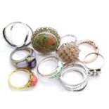 Ten silver stone set rings, total weight 45g. P&P Group 1 (£14+VAT for the first lot and £1+VAT