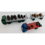 Dinky Toys 'Foden' Flatbed with Trailer & Chains, Guy Flatbed Truck - Barrel Loads Included. P&P