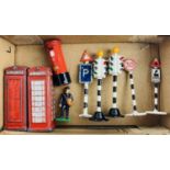 Dinky Toys Traffic Lights, Road Signs, Post Box, Telephone Boxes - See Picture for Detail. P&P Group