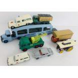 8x Diecast Models - Including 582 Dinky Toys Pullmore Car Transporter - All Models Unboxed. P&P