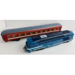 Lima O Gauge French 'SNCF' Livery 67001 Bo Bo Diesel Loco & 1x O Gauge Passenger Coach - All