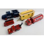 5x Corgi Toys Diecast Models - Including: Bedford Utileson Fire Tender, Land Rover 109WB, Mobilgas