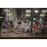 Large framed and glazed 18th century scene print, This lot is not available for in-house P&P.