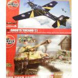 Two Airfix kits short tucano T1 and King Tiger and Cromwell MK IV tanks. P&P Group 1 (£14+VAT for
