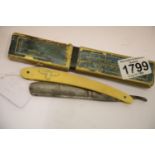 WWII type German cut throat razor with Kriegsmarine Eagle adhered to it. P&P Group 2 (£18+VAT for
