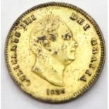 1837 - Period Style Gold plating on Silver Groat of King William IV. P&P Group 1 (£14+VAT for the