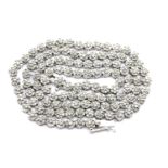 Diamond set silver necklace containing a total of 861 stones, L: 47 cm, 24g. P&P Group 1 (£14+VAT