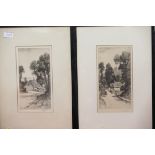 Pair of vintage lithograph pictures signed by artist. This lot is not available for in-house P&P