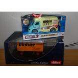 1.50 Scale Schuco Dunlop Trailer + 1 Teamstrz Ice Cream Van, P&P Group 1 (£14+VAT for the first