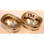 Pair of Elkington silver plate open salts lacking liners. P&P Group 1 (£14+VAT for the first lot and