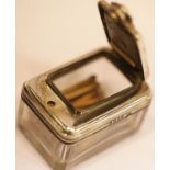 Antique Georgian 1823 sterling silver and faceted glass travelling inkwell by John R Archibald