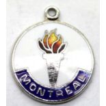 Rare vintage sterling silver and enamel Montreal Olympics charm/pendant by BM Co. P&P Group 1 (£14+