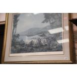 Montague Dawson signed print "Pieces of Eight" with gallery blind stamp, framed and glazed, 75 x