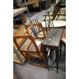 Pair of Mid Century upholstered teak dining chairs, possibly G Plan. This lot is not available for