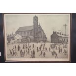 LS Lowry signed in pencil limited edition pencil drawing, St Mary's Beswick, 196/500, 38 x 26 cm.