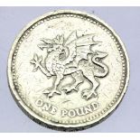 Double tail Welsh dragon £1 coin. P&P group 1 (£14 for the first lot and £1 for each subsequent lot)