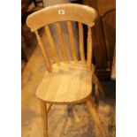 Wooden high back kitchen chair. This lot is not available for in-house P&P.