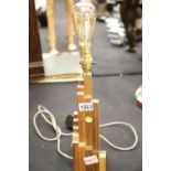 Art Deco wooden table lamp. This lot is not available for in-house P&P. Condition Report: All