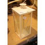 Metal framed glass lantern. This lot is not available for in-house P&P.