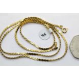 Ladies gold plated 24" serpentine chain. P&P Group 1 (£14+VAT for the first lot and £1+VAT for
