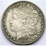 1888 Morgan Dollar San Francisco replica. P&P Group 1 (£14+VAT for the first lot and £1+VAT for