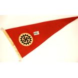 Third Reich type German TENO pennant, stamped Berlin and dated 1937, L: 52 cm. P&P Group 1 (£14+