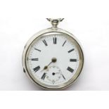 Hallmarked silver key wind pocket watch, London assay. P&P Group 1 (£14+VAT for the first lot and £