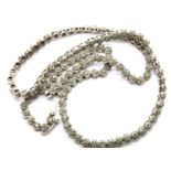 Diamond set silver necklace containing a total of 861 stones, L: 47 cm, 24g. P&P Group 1 (£14+VAT