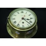 Smiths Astral brass ships masthead clock with key in working order. P&P group 3 (£25 for the first