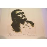 A Harold Riley Print of Pavarotti, signed by the artist and the opera singer. P&P Group 2 (£18+VAT