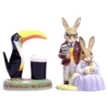 Royal Doulton Victorian father and mother Bunnykins and Carlton Ware Guinness Toucan. P&P Group