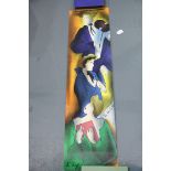 Linda Le Kinff limited edition print of musicians, 96 x 25 cm. Not available for in-house P&P.