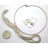 Three silver necklaces, 43g total. P&P Group 1 (£14+VAT for the first lot and £1+VAT for