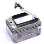 Antique Georgian 1823 sterling silver and faceted glass travelling inkwell by John R Archibald