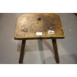 Antique 19thC ash and elm stool. Not available for in-house P&P.