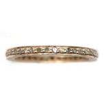 925 silver diamond set full eternity ring, size P/Q. P&P Group 1 (£14+VAT for the first lot and £1+