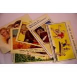 Eleven vintage humorous post cards, most stamped. P&P Group 1 (£14+VAT for the first lot and £1+