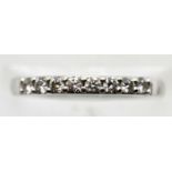 9ct white gold diamond set half eternity ring, size J/K, 2.0g. P&P Group 1 (£14+VAT for the first