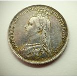 Silver Sixpence of Queen Victoria - 1887 - JEB in exergue ; evidence of attempts to Gold plate to